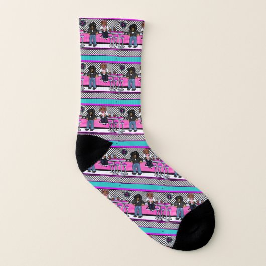 Dackel Rock and Roll Socken (Links - Innen)