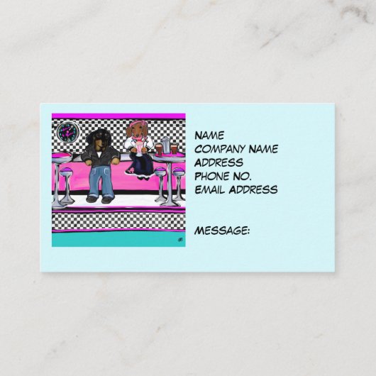 Dackel Rock and Roll Visitenkarte (Rückseite)