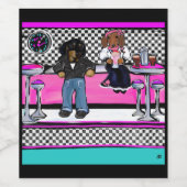 Dackel Rock and Roll Weinetikett (Einzelnes Label)