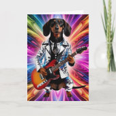 Dackel Rock Star Karte (Vorderseite)