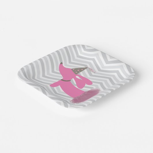 Dackel Rosa Dackel Dog Party Teller (Gewinkelt)