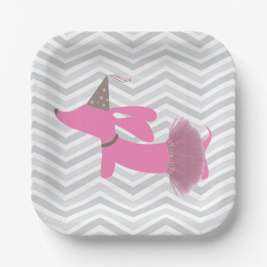 Dackel Rosa Dackel Dog Party Teller (Vorderseite)