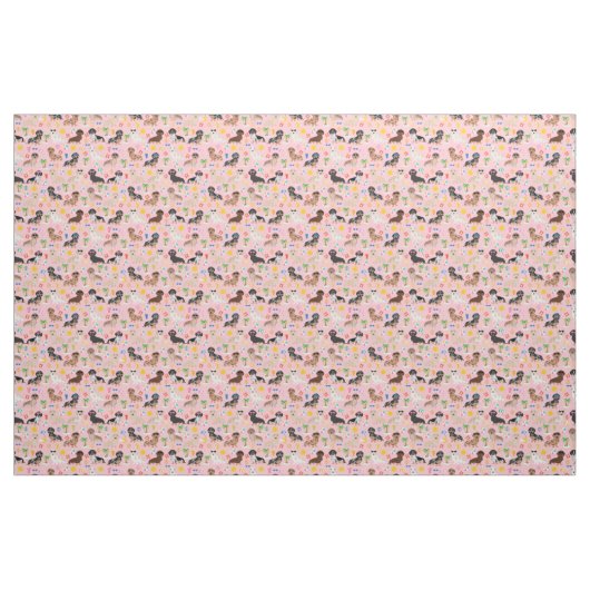 Dackel rosa Strand Stoff (Fat Quarter (45,7 x 55,9 cm))