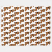 Dackel Roter Cartoon Fleecedecke (Vorderseite (Horizontal))