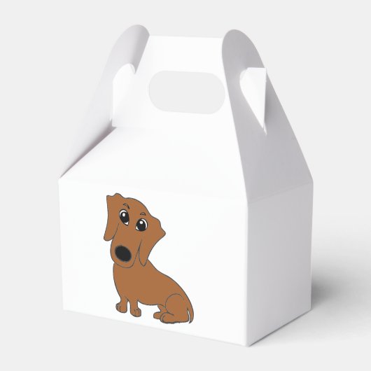 Dackel Roter Cartoon Geschenkschachtel (Vorderseite)