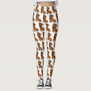 Dackel Roter Cartoon Leggings