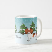 Dackel Rotgebüsch, glatter Coat, Hund - Winterwald Kaffeetasse (VorderseiteRechts)