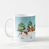 Dackel Rotgebüsch, glatter Coat, Hund - Winterwald Kaffeetasse (Links)