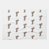 Dackel Rough Coated Geo Silhouette Kariert Geschirrtuch (Horizontal)