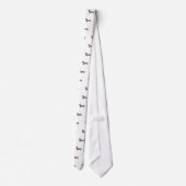 Dackel Rough Coated Geo Silhouette Kariert Krawatte (Rückseite)