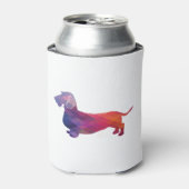 Dackel Rough Coated Geo Silhouette Lila Dosenkühler (Kanne Vorderseite)