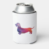 Dackel Rough Coated Geo Silhouette Lila Dosenkühler (Kanne Rückseite)