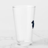 Dackel Rough Coated Silhouette Wasserfarbe Glas (Rechts)