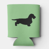 Dackel Rough Hair - Silhouette 1 Dosenkühler (Rückseite)