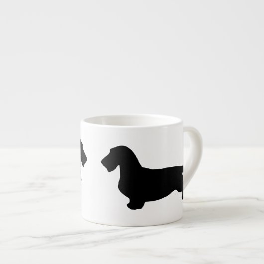 Dackel Rough Hair - Silhouette 1 Espressotasse (Vorderseite Rechts)