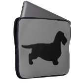 Dackel Rough Hair - Silhouette 1 Laptopschutzhülle (Vorne Rechts)