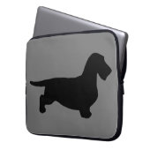 Dackel Rough Hair - Silhouette 1 Laptopschutzhülle (Vorderseite Links)