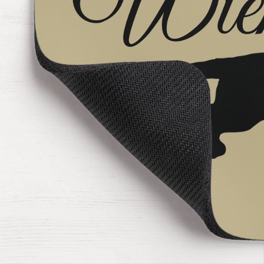 Dackel Rough Hair - Silhouette 1 Mousepad (Ecke)