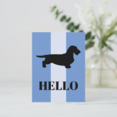 Dackel Rough Hair - Silhouette 1 Postkarte (Stehend Vorderseite)