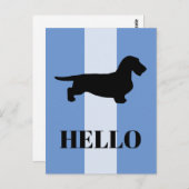 Dackel Rough Hair - Silhouette 1 Postkarte (Vorne/Hinten)