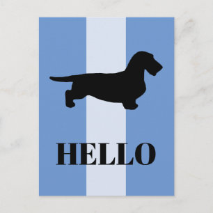 Dackel Rough Hair - Silhouette 1 Postkarte