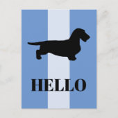 Dackel Rough Hair - Silhouette 1 Postkarte (Vorderseite)