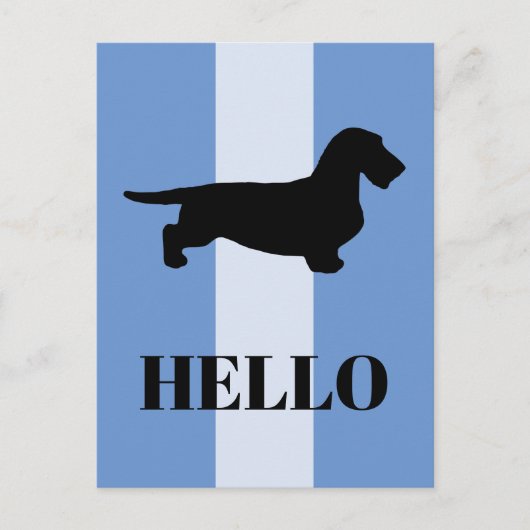 Dackel Rough Hair - Silhouette 1 Postkarte (Vorderseite)