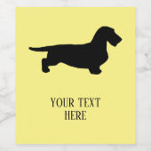 Dackel Rough Hair - Silhouette 1 Weinetikett (Einzelnes Label)