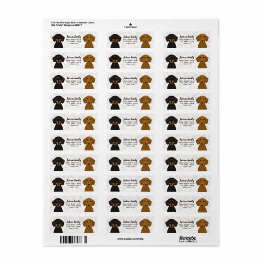 Dackel Rücksendeadressen-Aufkleber (Vorne)