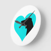 Dackel Runde Wanduhr (Winkel)