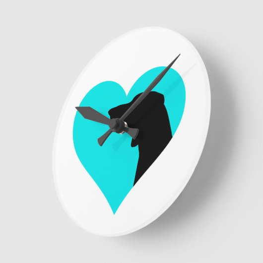 Dackel Runde Wanduhr (Winkel)