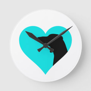 Dackel Runde Wanduhr