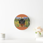 Dackel      runde wanduhr (Zuhause)