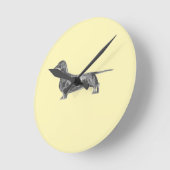 Dackel Runde Wanduhr (Winkel)