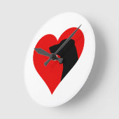 Dackel Runde Wanduhr (Winkel)