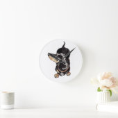 Dackel Runde Wanduhr (Zuhause)