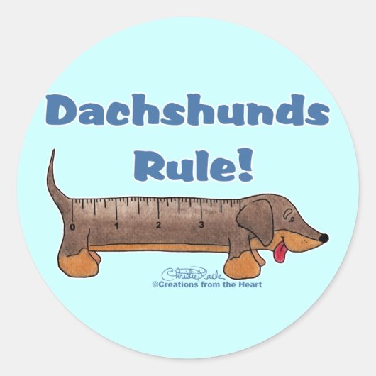 Dackel Runder Aufkleber (Vorderseite)