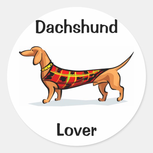 Dackel Runder Aufkleber (Vorderseite)
