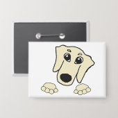 Dackel Sahne Pisse Cartoon Button (Vorderseite/Rückseite)