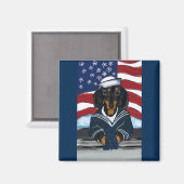 Dackel Sailor Magnet (Vorderseite/Rückseite)