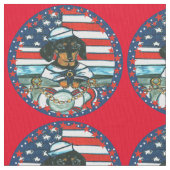 Dackel Sailor Stoff (Nahaufnahme)