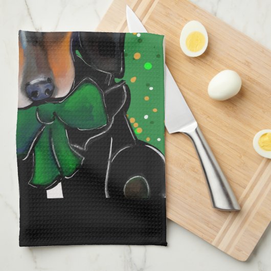 DACKEL SAINT PATTY GESCHIRRTUCH (Viertel Falte)