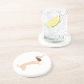 Dackel Sandstein Untersetzer (Seite)