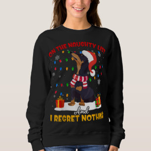 Dackel Santa auf der unheilvollen Liste Dackel Chr Sweatshirt