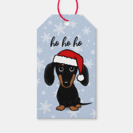 Dackel Santa Black und Tan Dackel Hund Weihnachten Geschenkanhänger