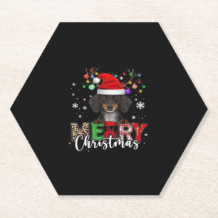 Dackel Santa Dog Frohe Weihnachten überversiegelt Untersetzer