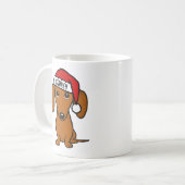Dackel Santa Niedlich Dackel Hund Individuelle Nam Kaffeetasse (Vorderseite Links)