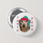 Dackel Santa Paws Button (Vorne & Hinten)