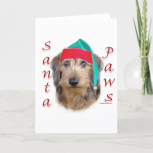 Dackel Santa Paws Feiertagskarte