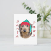 Dackel Santa Paws Feiertagspostkarte (Stehend Vorderseite)